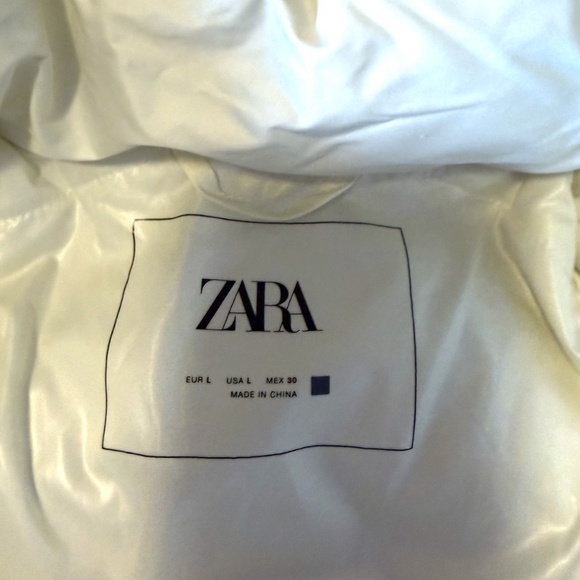 ZARA ecru removable hood water and wind protection puffer winter coat NWT - Picture 7 of 16